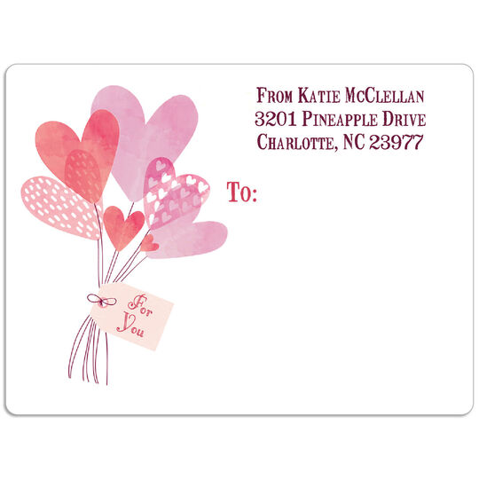 Heart Bouquet Shipping Labels